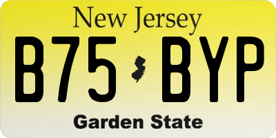 NJ license plate B75BYP