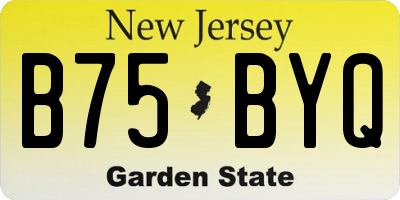 NJ license plate B75BYQ
