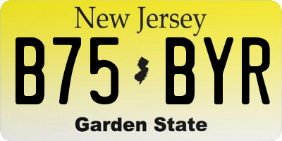 NJ license plate B75BYR