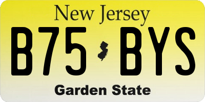 NJ license plate B75BYS