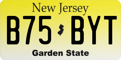 NJ license plate B75BYT