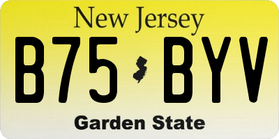 NJ license plate B75BYV