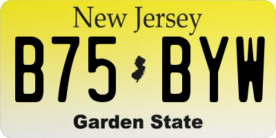 NJ license plate B75BYW