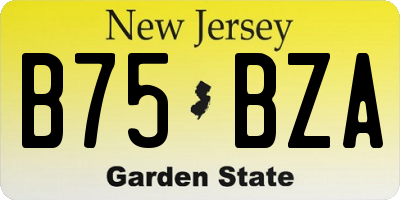NJ license plate B75BZA