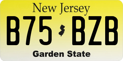 NJ license plate B75BZB