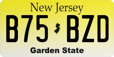 NJ license plate B75BZD