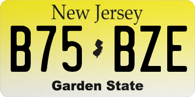 NJ license plate B75BZE