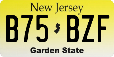 NJ license plate B75BZF