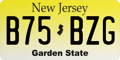 NJ license plate B75BZG