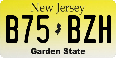 NJ license plate B75BZH