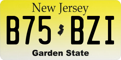 NJ license plate B75BZI