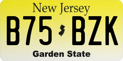 NJ license plate B75BZK