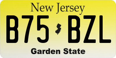 NJ license plate B75BZL