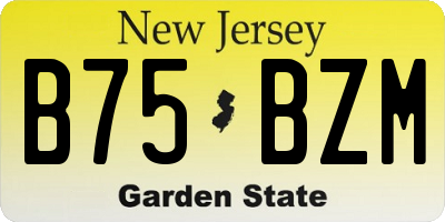 NJ license plate B75BZM