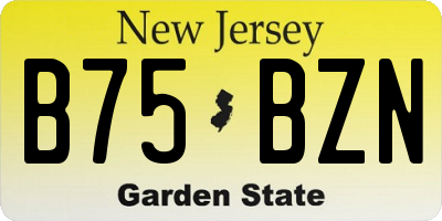NJ license plate B75BZN