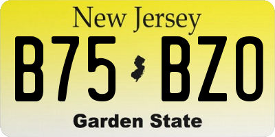NJ license plate B75BZO