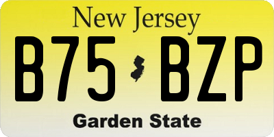 NJ license plate B75BZP
