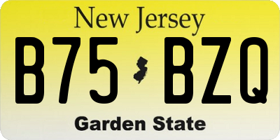 NJ license plate B75BZQ