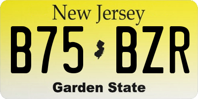 NJ license plate B75BZR