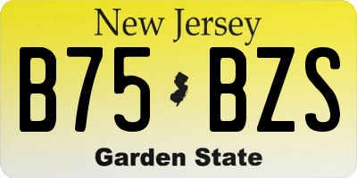 NJ license plate B75BZS