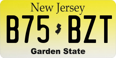 NJ license plate B75BZT