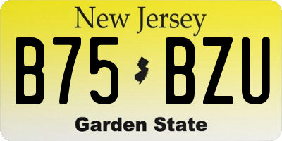 NJ license plate B75BZU