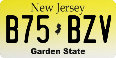 NJ license plate B75BZV