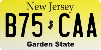 NJ license plate B75CAA