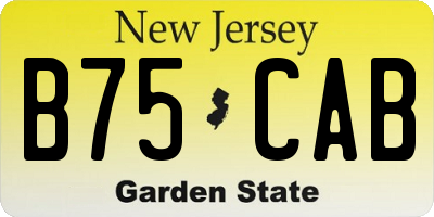 NJ license plate B75CAB