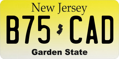 NJ license plate B75CAD
