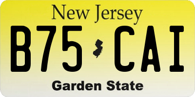 NJ license plate B75CAI