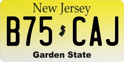 NJ license plate B75CAJ