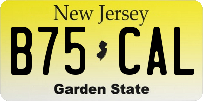 NJ license plate B75CAL