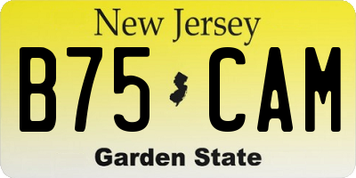 NJ license plate B75CAM