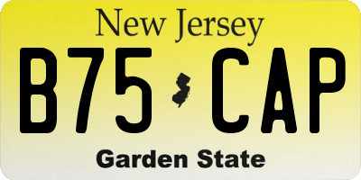 NJ license plate B75CAP