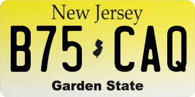 NJ license plate B75CAQ