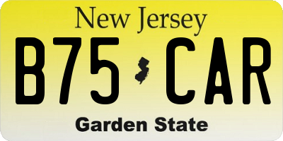 NJ license plate B75CAR