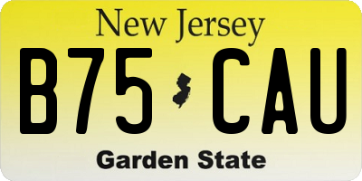 NJ license plate B75CAU
