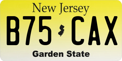 NJ license plate B75CAX