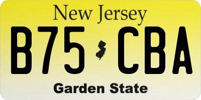 NJ license plate B75CBA