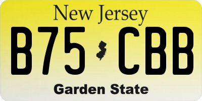 NJ license plate B75CBB