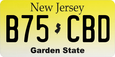 NJ license plate B75CBD