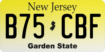 NJ license plate B75CBF