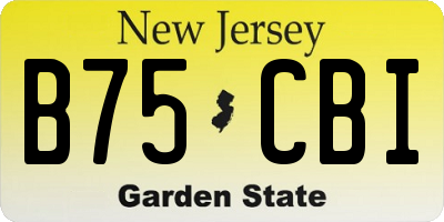 NJ license plate B75CBI