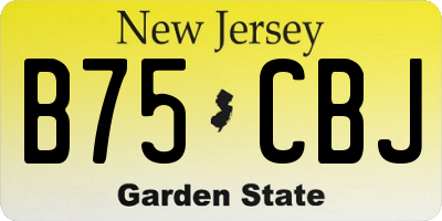 NJ license plate B75CBJ
