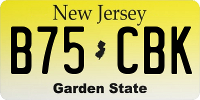 NJ license plate B75CBK
