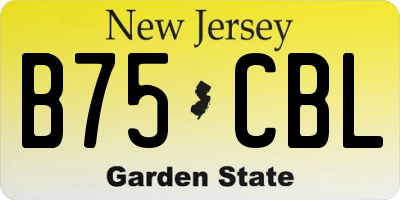 NJ license plate B75CBL