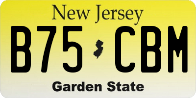 NJ license plate B75CBM
