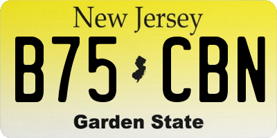 NJ license plate B75CBN