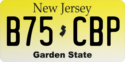 NJ license plate B75CBP